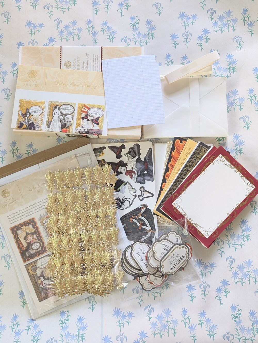 Anna Griffin Witchy Card Making Kit Halloween Autumn Orange Gold Vintage Retro